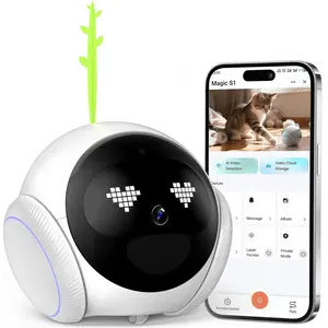 Movable Pet Monitor Camera - Smart Movable Pet Camera Robot - 2K QHD Wireless Home Security Camera with Laser Tracking, Pet Auto Tracking, 2-Way Speaker, Mobile App Control & Auto-Charging for Cats/Dogs