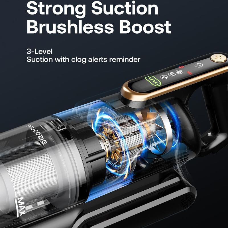 Trucozie Cordless Vacuum Cleaner-T352, 45Kpa 50 Mins Runtime Self-Standing Stick Vacuum Cleaners for Home, Powerful Suction, Lightweight, LED Touch Screen 8 in 1 Vacuum for Pet Hair, Carpet, Hardwood Floor Trucozie Cordless Vacuum Cleaner-T352, 45Kpa 50 Mins Runtime Self-Standing Stick Vacuum Cleaners for Home, Powerful Suction, Lightweight, LED Touch Screen 8 in 1 Vacuum for Pet Hair, Carpet, Hardwood Floor