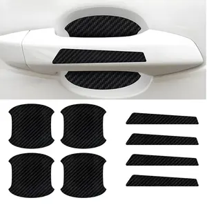 8PCS Car Door Handle Scratch Protector, Carbon Fiber Door Handle Cup Protector Stickers, Universal Car Door Handle Paint Protection Film for Cars, SUVs, Trucks