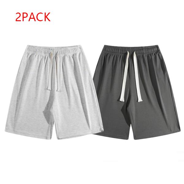 Men's 2PACK Casual Sweat Shorts, Soft Comfy Summer Lounge Shorts, Breathable Gym Daily Wear Streetwear