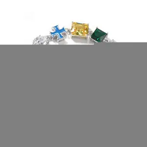 18K Gold Vacuum Plated Copper with 5A+ Sri Lanka Colorful Zircon Dopamine Bracelet Miami Italy Mexico & Micro Inspired for Women & Men Luxury Jewelry,Daily Wear,Casual Fashion,Gift Idea,,Classic,Hip Hop,Simple,Sporty Style