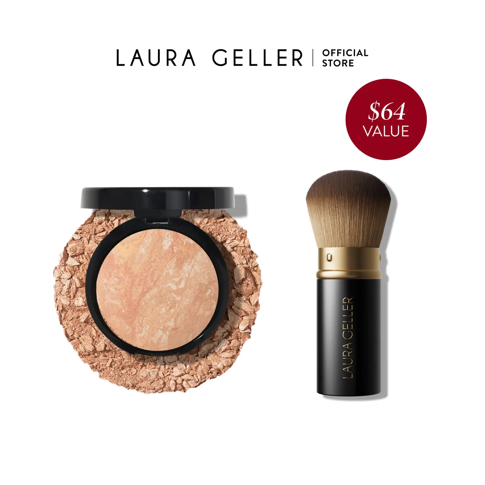 Laura Geller Baked Balance-n-Glow Essentials Kit (2 PC) - Satin Finish, Powder Foundation and Brush Laura Geller Baked Balance-n-Glow Essentials Kit (2 PC) - Satin Finish, Powder Foundation and Brush