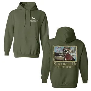 Straight Up Southern Wood Duck Hunting Hoodie, Vintage Wood Duck Stamp Graphic Design on Soft Cotton Blend Fabric, Unisex Fit for Men Women Teens, Perfect Gift for Duck Hunters, Waterfowl Collectors & Southern Outdoorsmen