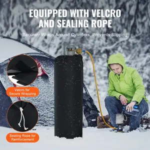 VEVOR Insulated Band Style Gas Cylinder Warmer, Fits 100 lbs Gas Tanks 280W Propane Heater, Fixed Internal Thermostat Max Temp 90, Durable Waterproof Oxford Fabric, FCC Listed