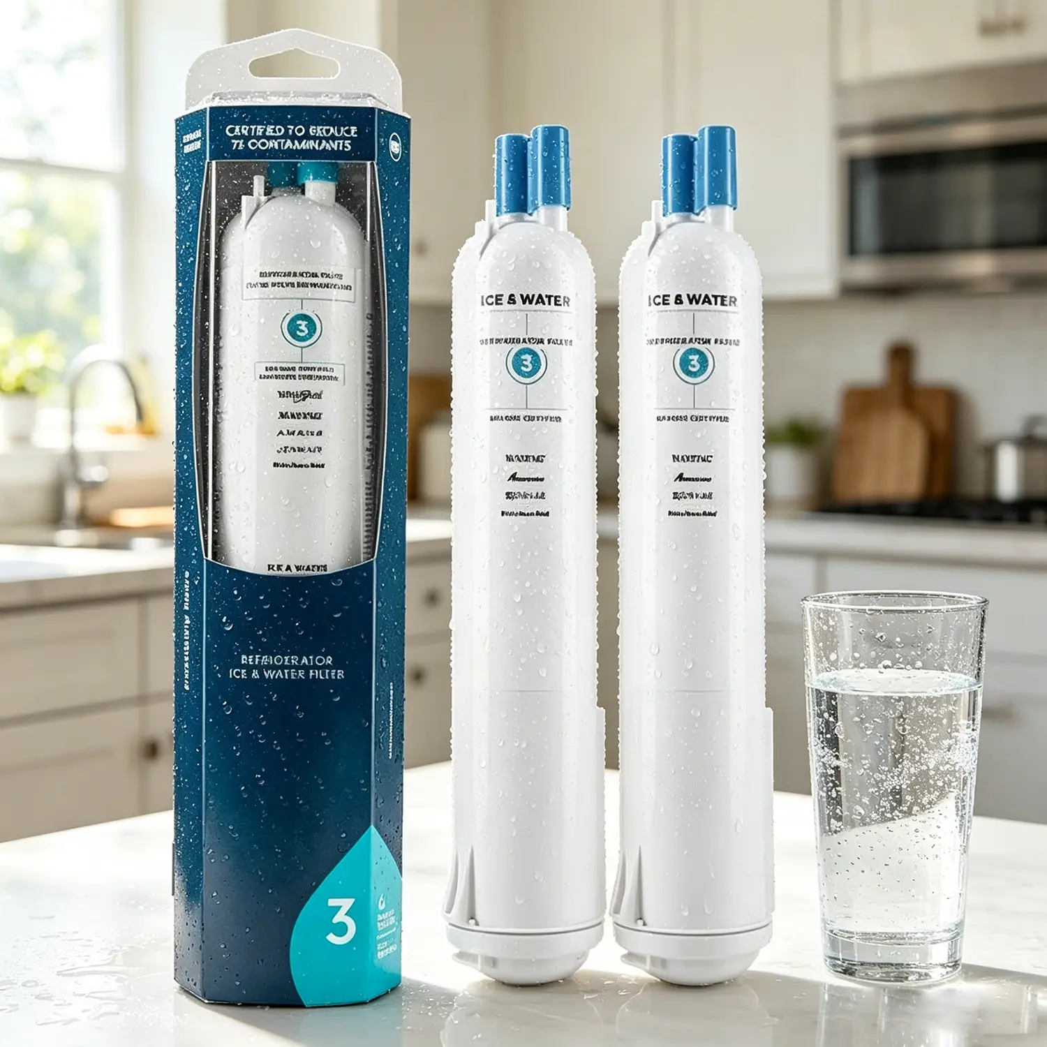 Replacement for Everydrop Filter 3, EDR3RXD1, 4396710, 4396841 Water Filter, Kenmore 46-9083, 46-9030 Refrigerator Water Filter,2 Pack