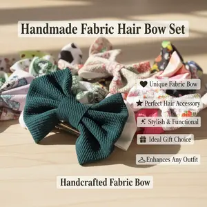 Hair bow - Bullet fabric, Handmade