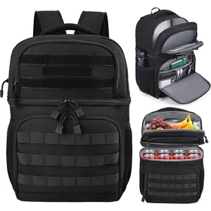 Lunch Backpack for Men, Tactical Inspired Double Deck Cooler Backpack Insulated Lunchbox for Work