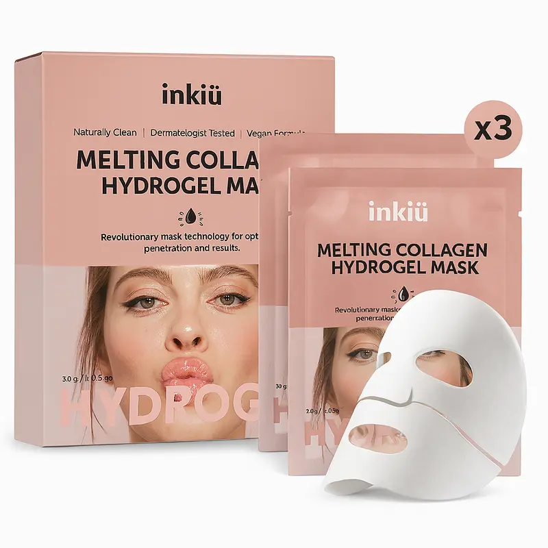 Melting Collagen Hydrogel Face Mask, Vegan K‑Beauty Skincare for Deep Hydration, Firming & Glass Skin Glow 30-Minute Melting Sheet, Paraben-Free, Made in Korea