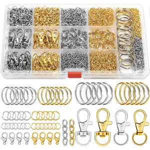 990PCS Keychain Making Kit, Keychain Craft Supplies Including Key Chain Hooks, Lobster Clasps, Key Rings and Jump Rings for Key Chain Making and Jewelry Making