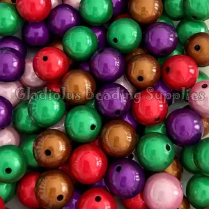16mm Reflective Mixed Beads, Illusion Beads for Chunky Necklaces, Beaded Pens, and Crafts