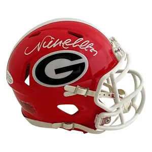 Nick Chubb Signed Georgia Bulldogs Riddell Speed Mini Helmet with #27 - BAS