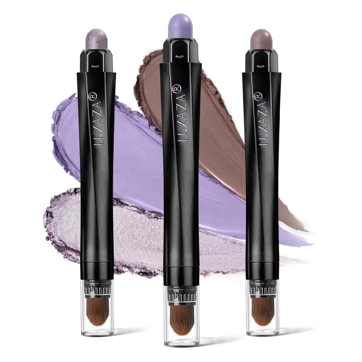 LUXAZA 3PCS Eyeshadow Stick Sets,Pro Longwear Cream Eye Shadow Sticks Pencil Crayon,Eye Brightener Stick-Lilac Love