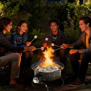 19-inch Smokeless Propane Fire Pit, 58,000 BTU Portable Gas Fire Bowl with Cover & Carry Kit, CSA Certified for Patio, Camping & RV Outdoor Use