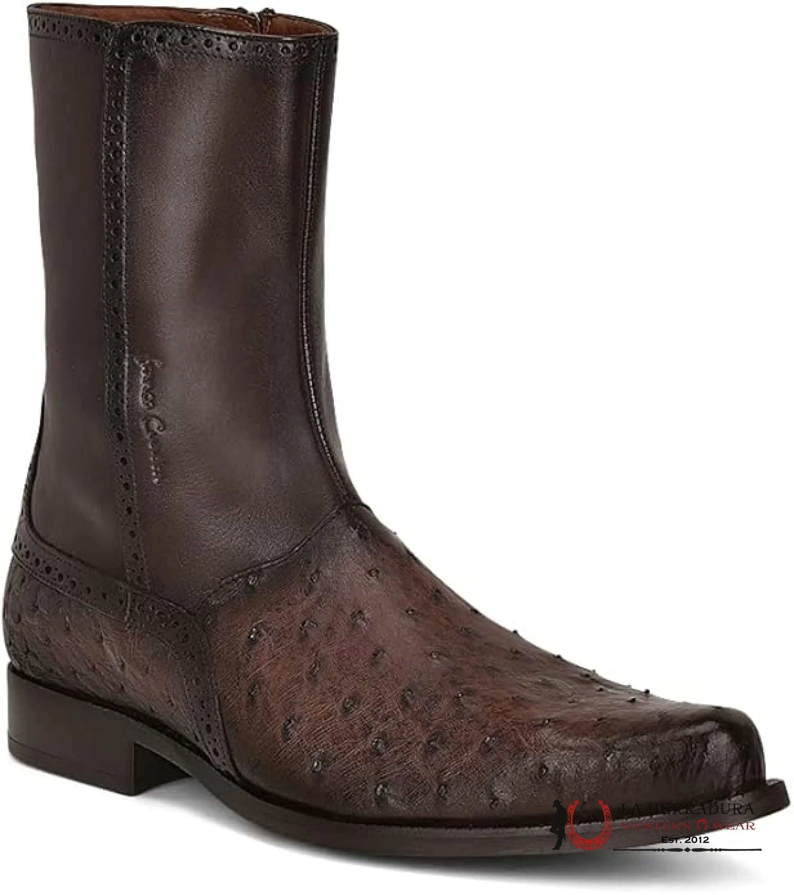 FRANCO CUADRA BOTA AVESTRUZ CMP TABACO TERNERA INCA DARK BROWN FC654