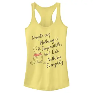 Junior's Winnie the Pooh I Do Nothing Everyday Racerback Tank Top