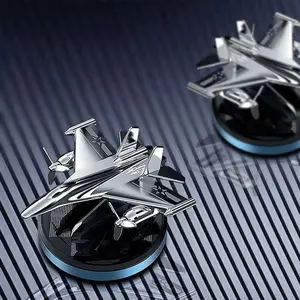 Solar Powered Airplane Car Air Freshener, Rotating Aviation Alloy Aromatherapy Diffuser, Car & Home Interior Decor Accessory, Car Interior Diffusers