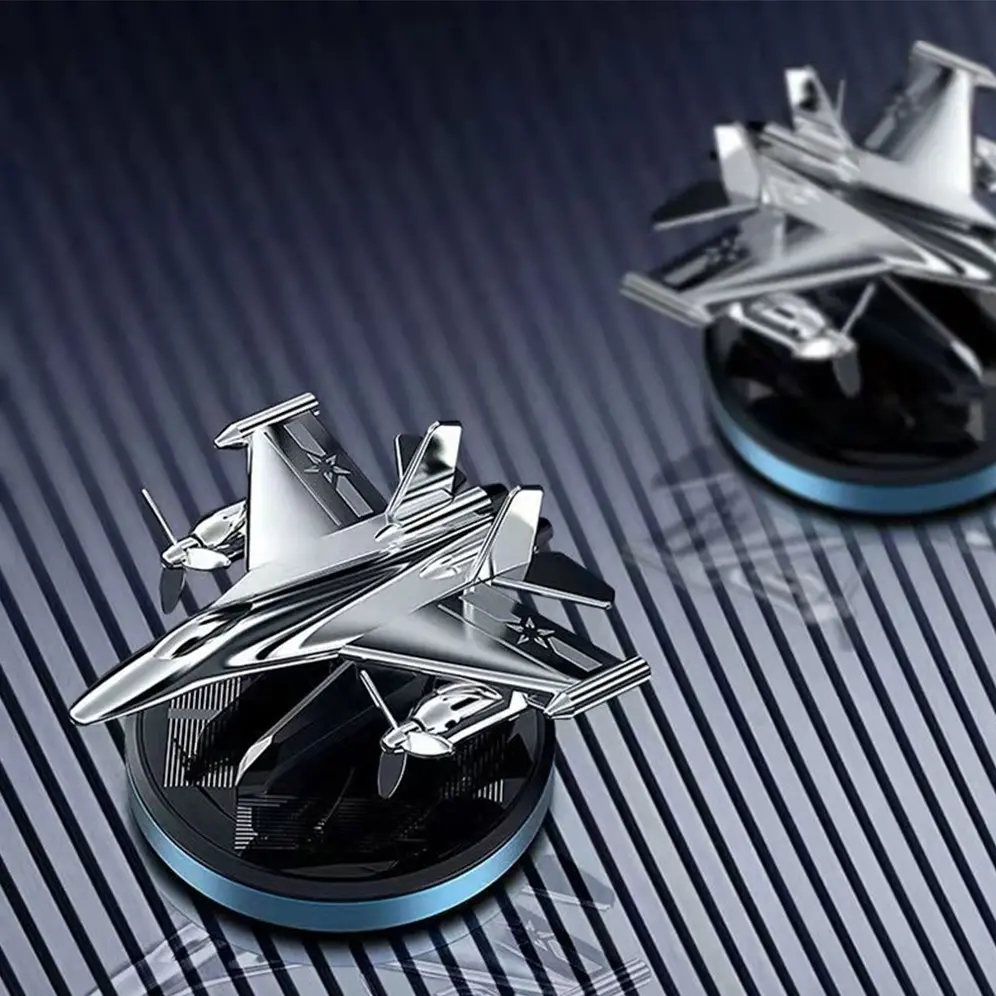 Solar Powered Airplane Car Air Freshener, Car Fragrance, Rotating Aviation Alloy Aromatherapy Diffuser, Car & Home Interior Decor Accessory, Car Interior Diffusers, Car Accessories