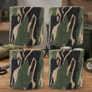 Military Camouflage Self-Adhesive Bandage Roll, High-Strength Elastic Sports Support, Waterproof Breathable Wrist Ankle Protection for Sprains, First Aid Wrap, Medical-Grade Injury Recovery Tape, Non-Woven Emergency Survival Gear, Protective Gear