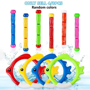 Swimming pool diving swimming toys, with bright colors, are circular or rod-shaped items used for underwater training, sinking, throwing and diving. They are suitable for children to use when swimming in summer pools. They can also be used as party prizes