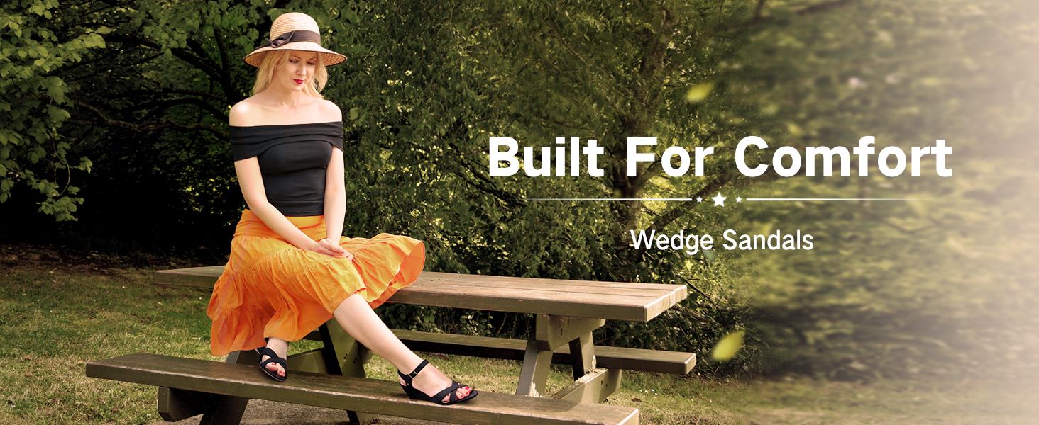 Women's Wendy Low Wedge Sandals Ankle Strap Espadrille Open Toe Casual Summer Women Wedge Heels Shoes