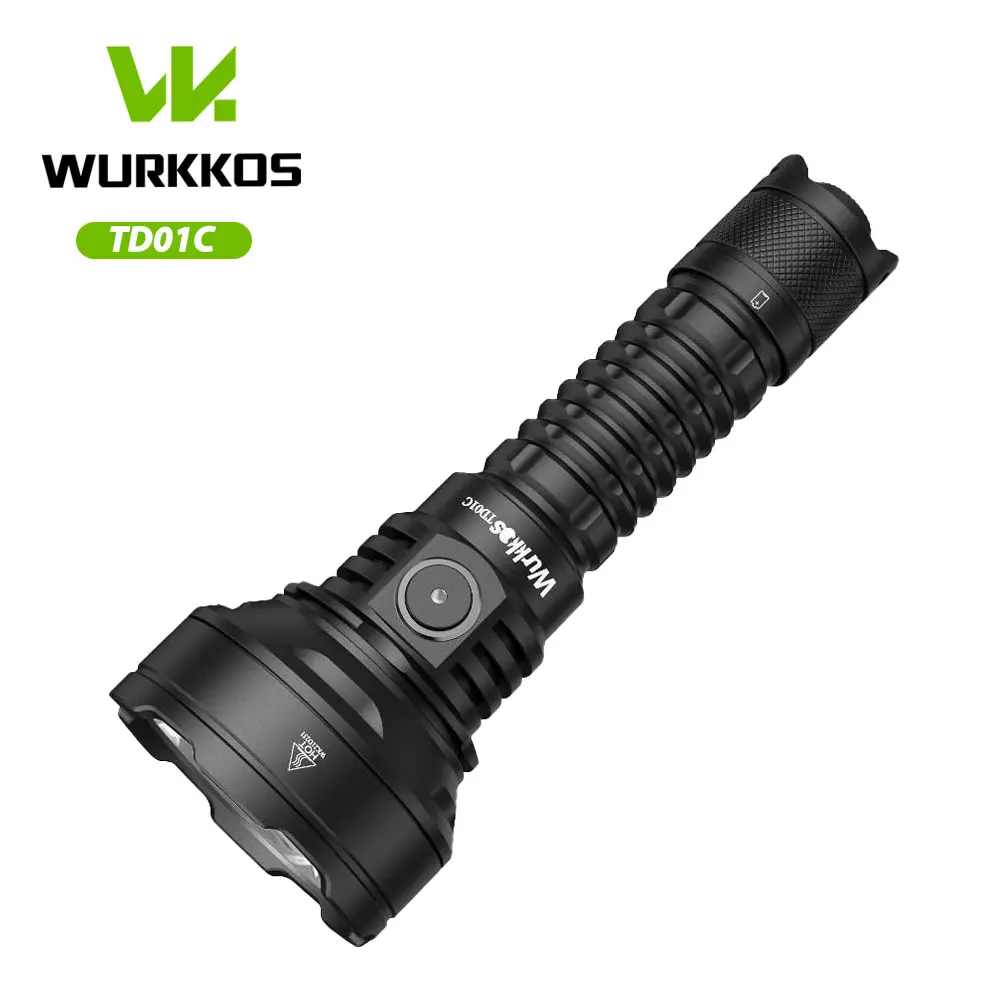 Wurkkos TD01C Tactical Flashlight, 2200 Lumen Long Range Portable LED Light Torches, Rechargeable USB-C, 1x 21700 Li-ion Battery, IPX8 Waterproof Aluminum Alloy Body, Camping EDC Flashlights Outdoor Tool, Tactical Accessories, Aluminum Body, Tools And Gad