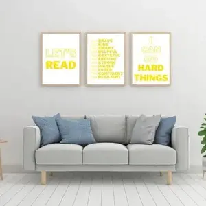 Affirmations Wall Art Set Sunshine Bold– 8X10 Prints for Home, Classroom, or Kids Room (6-Poster Set + Free Digital Bundle)
