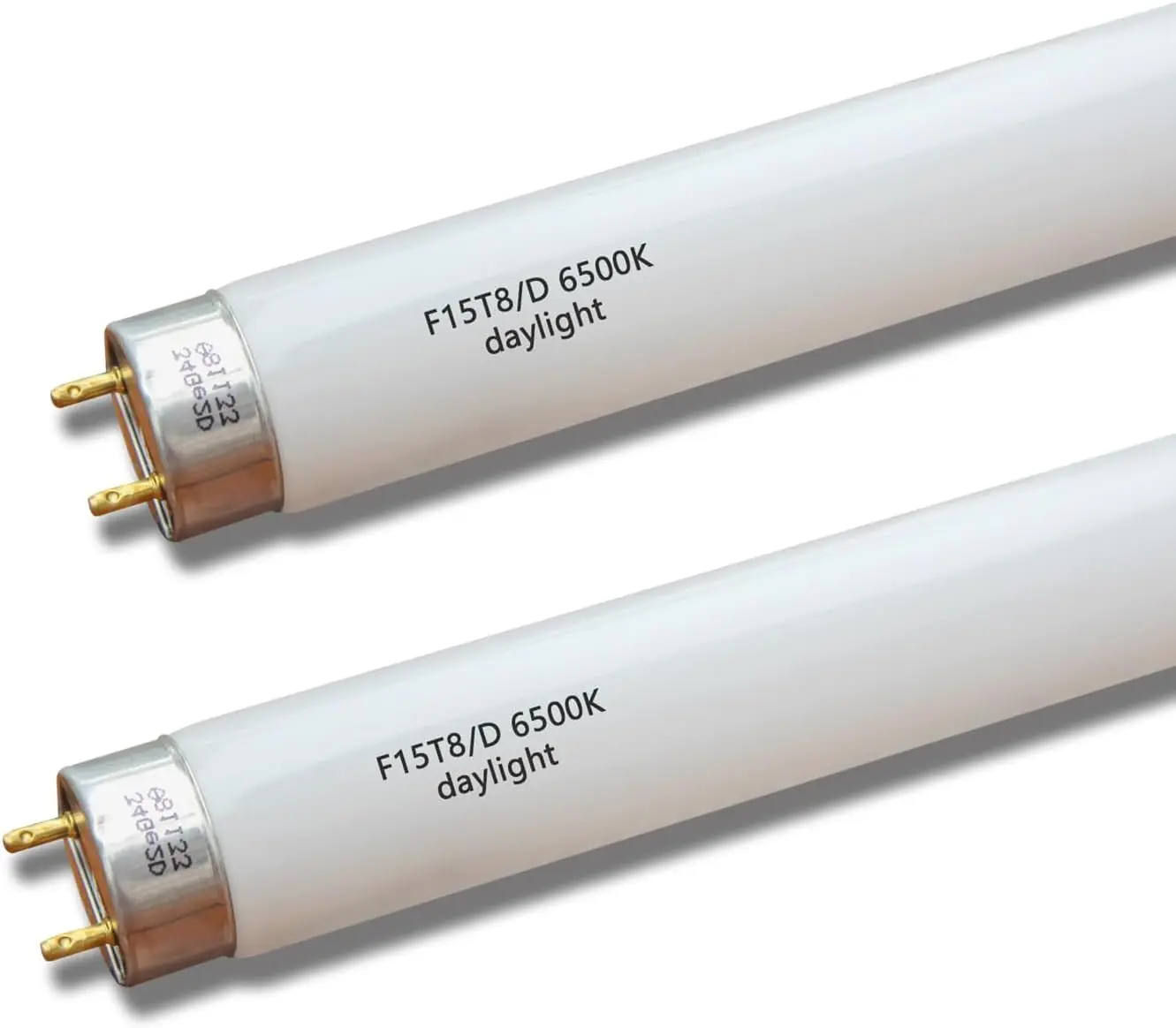 F15T8-D Daylight 15W Fluorescent Bulb,18'' F15T8/DL 6500K Bright White Lighting, T8 Linear Preheat Lamps, Full Spectrum for Aquarium Fish Tank, Plant Lighting