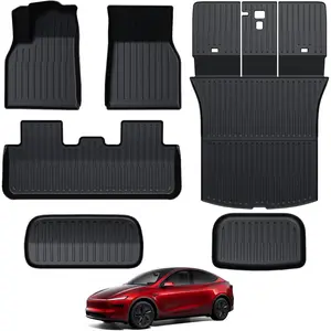 2026 2025 Tesla Pine Green Full Coverage All-Weather Floor Mats Trunk Mat Front Trunk Mat Backrest Mat Accessories