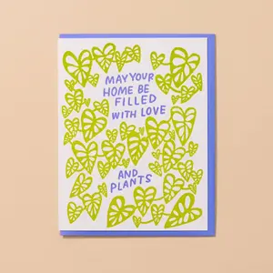 Love and Plants Letterpress Housewarming Card