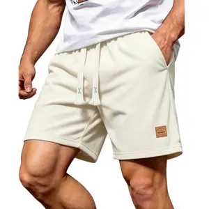 Summer corduroy shorts — loose casual mid-length shorts with an elastic waistband and drawstring; comfortable, soft fabric for summer sports and outdoor activities