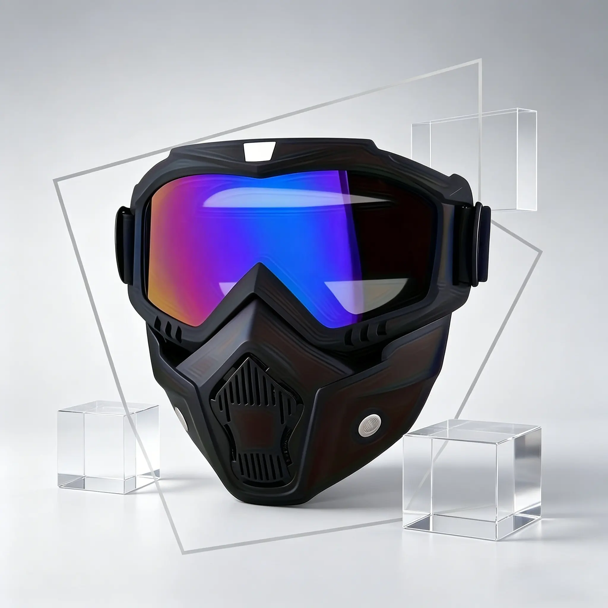 Anti-Fog HD Full-Face Goggle Detachable Adjustable Ski Mask Comfort Sponge Padding