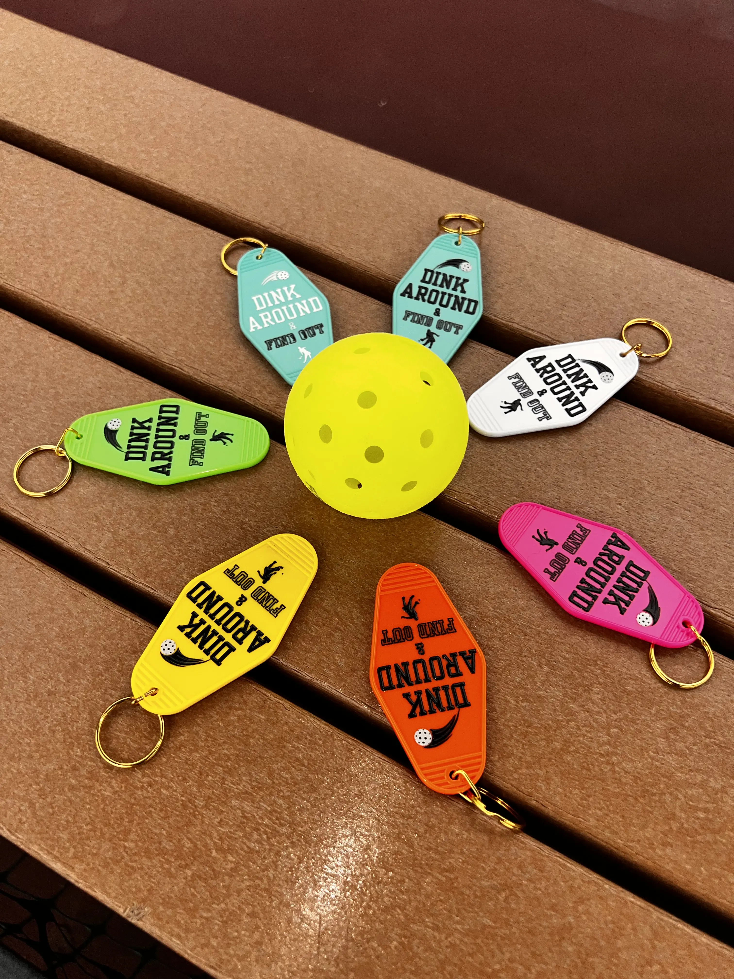Dink Around and Find Out - Motel Keychain; Pickleball Keychain; Retro Pickleball Keychain; GIFT