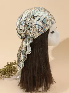 1pc Silk Bonnet for Women – Satin Sleep Cap with Trendy Graphic Print, Hair Care Essential