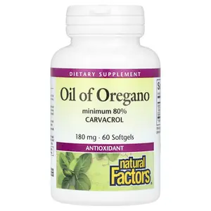 Natural Factors Oil Of Oregano, 180 mg, 60 Softgels