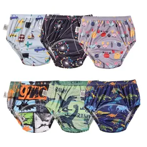6pcs Training Underwear For Boys- Washable, Breathable Diaper Covers With Dinosaur Design, Absorbent Leak-proof Diapers For Toilet Training, Cute Animal Prints, Great For Christmas, Halloween, Thanksgiving, Easter, New Year's Gift Training Underwear