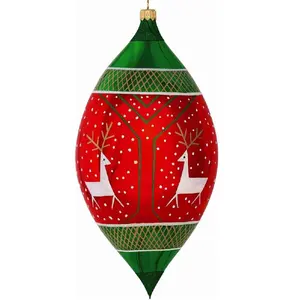 Metzler Brothers Ukraine Pysanky Reindeer Drop Polish Glass Christmas Ornament