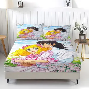 3-Piece Britney Pattern Fitted Sheet Set, Soft And Durable Bedding Set Includes 1-Piece Flat Sheet And 2-Piece Pillowcases, Daily Holiday Birthday Gift Bedroom Decorations For Kids And Adults