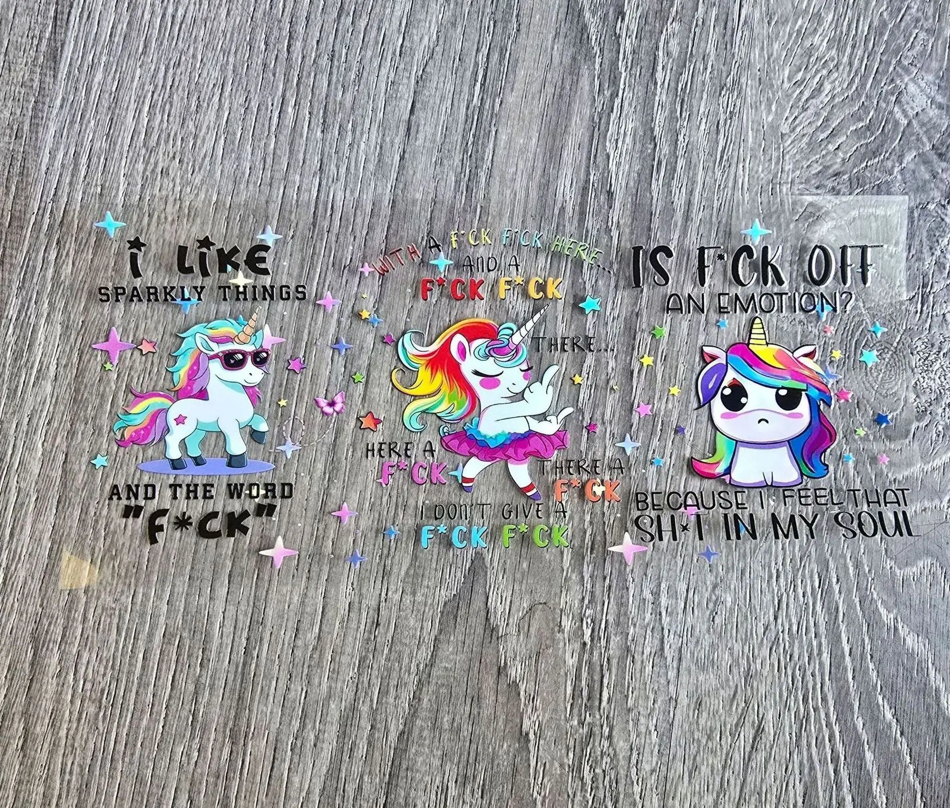 F Unicorn UVDTF Cup Wrap
