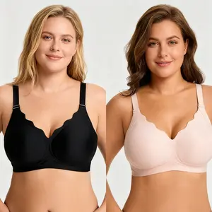 Muxlkina Women Jelly Bras Wirefree Full Coverage Plus Size No Underwire Everyday Bras Ultra Comfortable Wireless Padded Tshirt Bra Seamless Breathable Soft Support Plus Size Lingerie