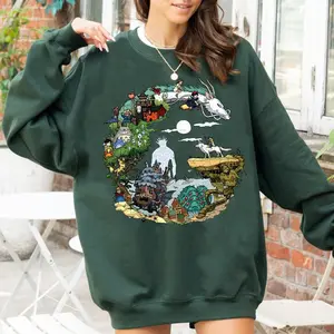 Studio Ghibli Sweatshirt, Howls Moving Castle, Spirited Away, Totoro, Ghibli Studios Shirt, Hayao Miyazaki, Anime Lover Gift, Anime Sweatshirt