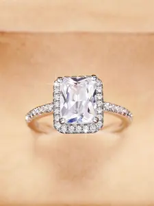 1 PC Glamorous Cubic Zirconia Ring For Women Wedding Engagement Valentine's Day Party Gift