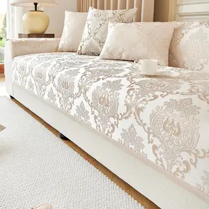 Luxury European Style Floral Sofa Cushion, Bohemian Anti-Slip Design, Breathable Pet-Friendly Washable Multi-Purpose Decorative Pillow, Dustproof Couch Pad