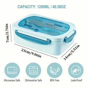 1 Piece All-Purpose Lunch Box Set Complete With Practical Accessories – Features A Large-Capacity Lunch Container, Matching Utensils Including A Knife, Fork And Chopsticks, A Insulated Carrying Bag, A Dedicated Snack Pouch As Well As A Rice Spoon