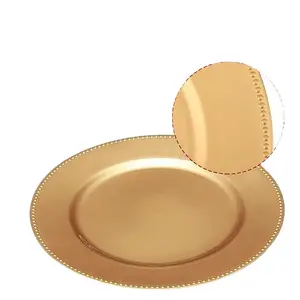 Set of 6 Round 13" Matte Beaded Charger Plates - Kitchenware Cutlery & Tableware Plates Square Square