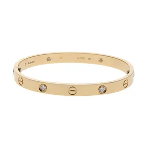 Pre-owned Cartier Love Bangle Bracelet Size 17