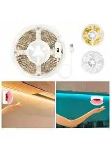 OMING Motion Sensor COB LED Light Strip  Cool White 6000K | 3 Lighting Modes & 3 Brightness Levels | with Power Adapter for Kitchen, Stairs, Cabinet, Bedroom
