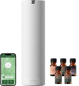 Scent Diffuser Starter Kit – Waterless Essential Oil Diffuser for Home, 1500 Sq.Ft Coverage Scent Air Machine, Smart Auto Mode Hotel Collection Diffuser with Cold Air Tech (White) Aromadd