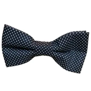 Black and White Pin Dot Teen Boys Cotton Bow Tie