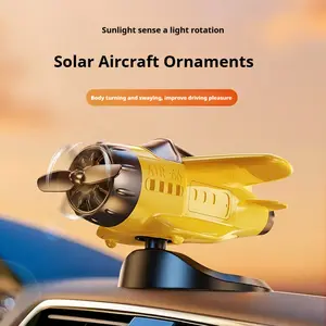 Solar Powered Airplane Dashboard Ornament – Creative Car Decoration & Collectible Figurine, Perfect Holiday, Thanksgiving & Christmas Gift