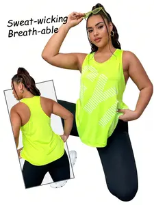 Women's Plus Size Athletic Tank Top - Loose Fit